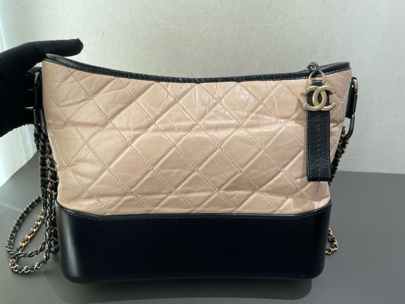 Chanel 香奈兒 流浪 中號 米色拼黑色-7