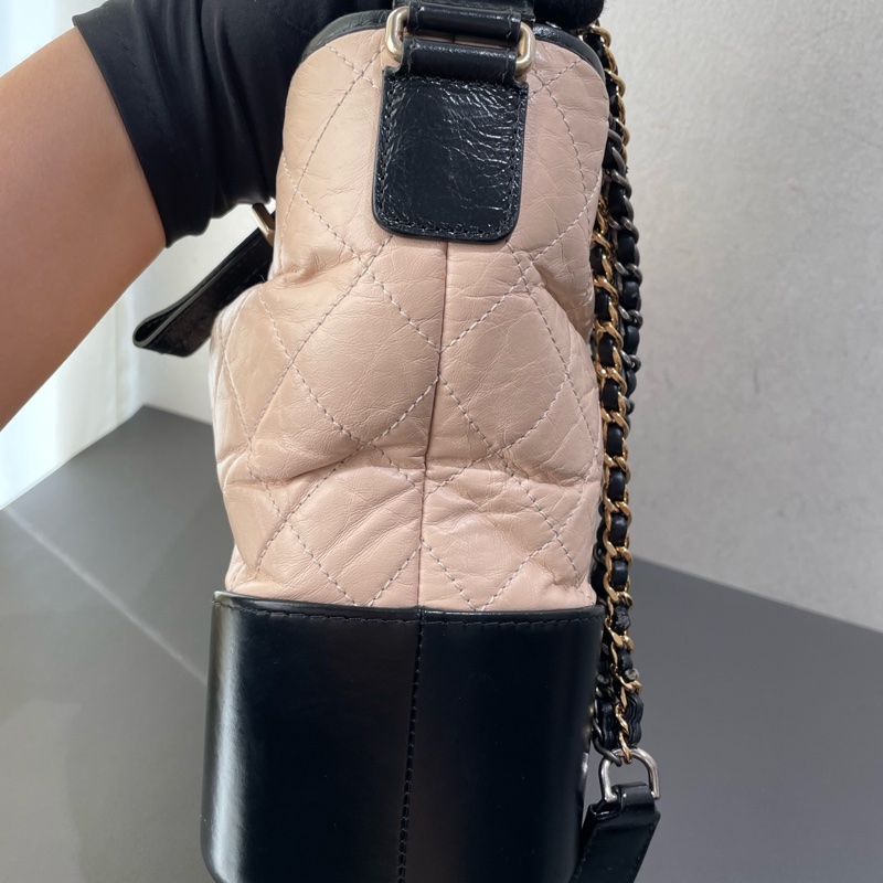 Chanel 香奈兒 流浪 中號 米色拼黑色-8