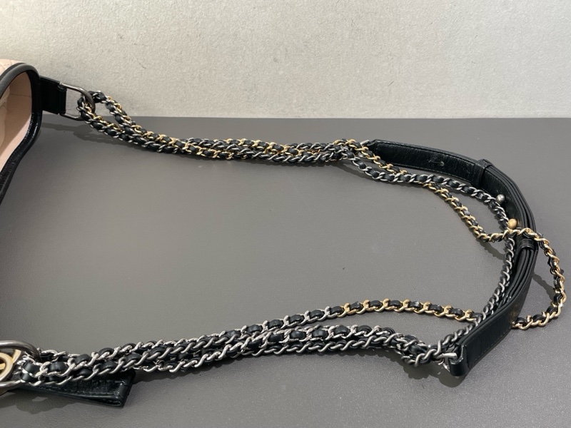 Chanel 香奈兒 流浪 中號 米色拼黑色-23