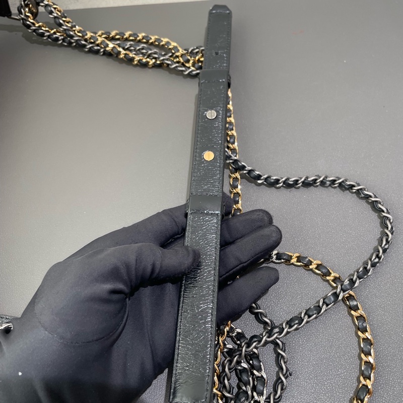 Chanel 香奈兒 流浪 中號 米色拼黑色-24