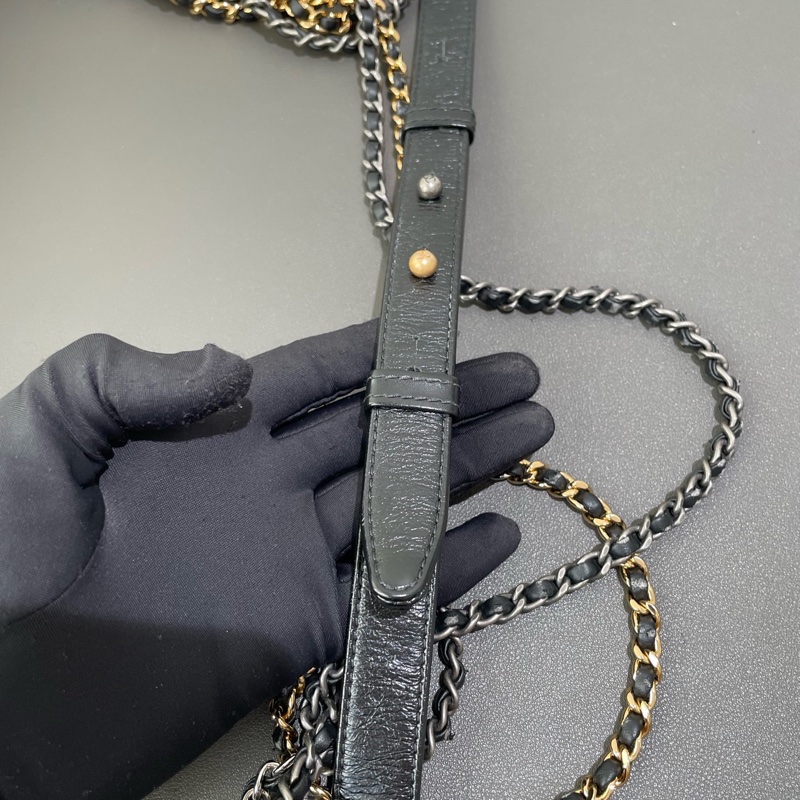 Chanel 香奈兒 流浪 中號 米色拼黑色-25