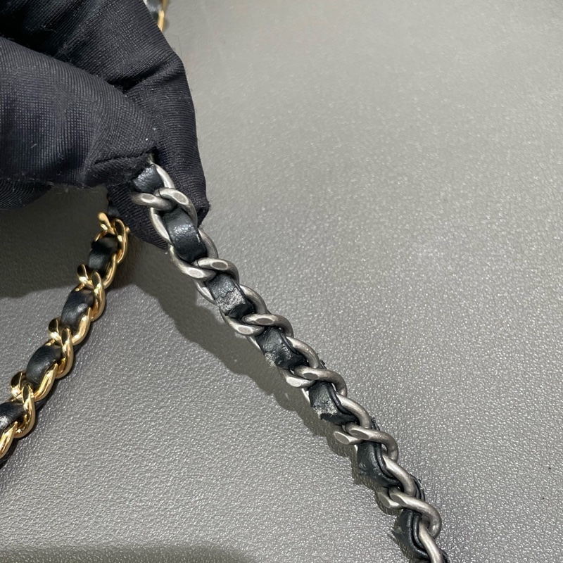 Chanel 香奈兒 流浪 中號 米色拼黑色-26