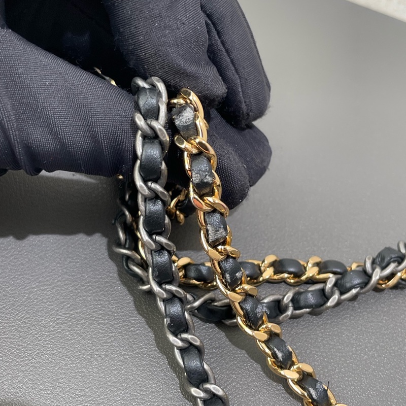 Chanel 香奈兒 流浪 中號 米色拼黑色-28