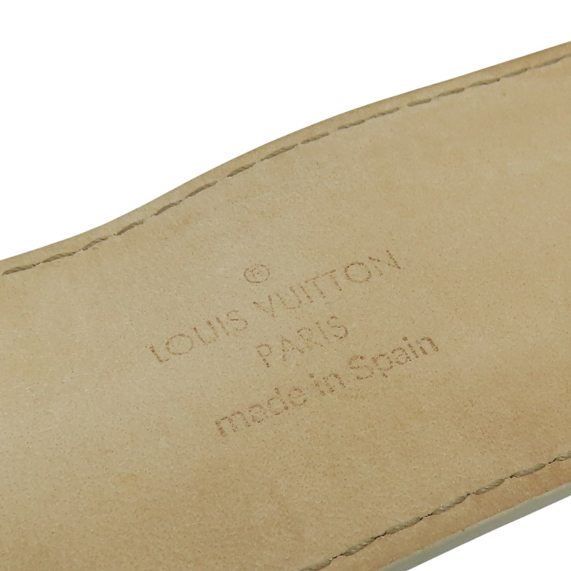 白色 棋盤格帆布 Initiales 皮帶 85CM【LOUIS VUITTON LV 路易威登】 M9609V-3