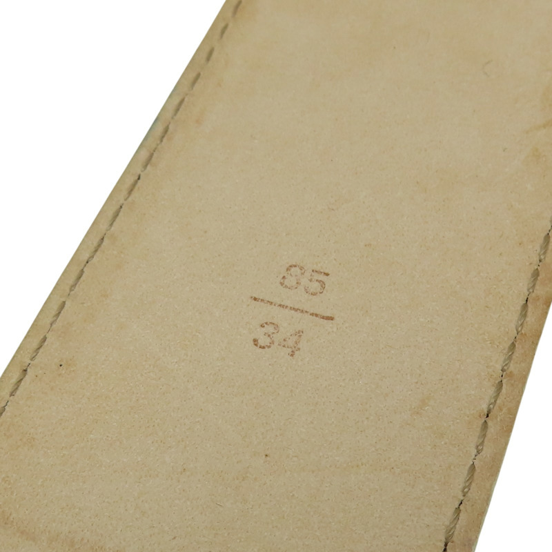 白色 棋盤格帆布 Initiales 皮帶 85CM【LOUIS VUITTON LV 路易威登】 M9609V-4