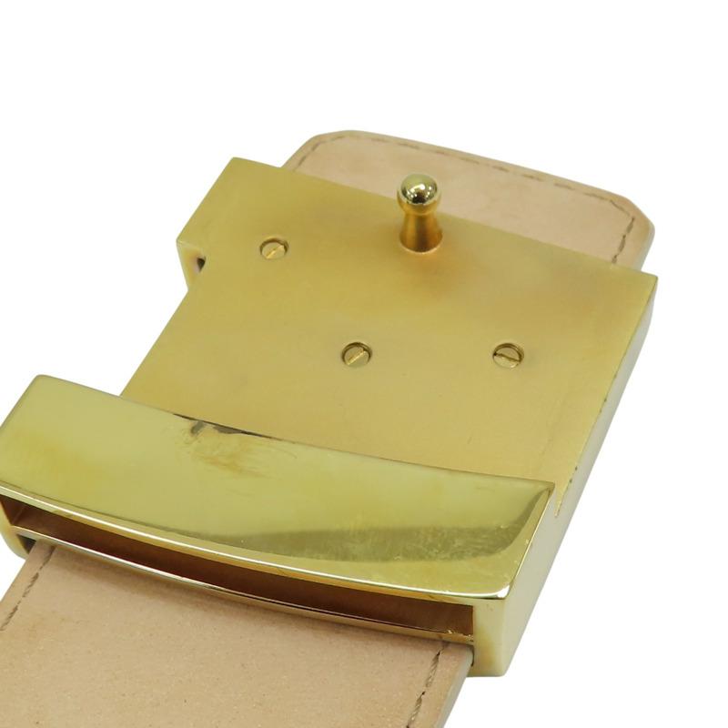 白色 棋盤格帆布 Initiales 皮帶 85CM【LOUIS VUITTON LV 路易威登】 M9609V-5