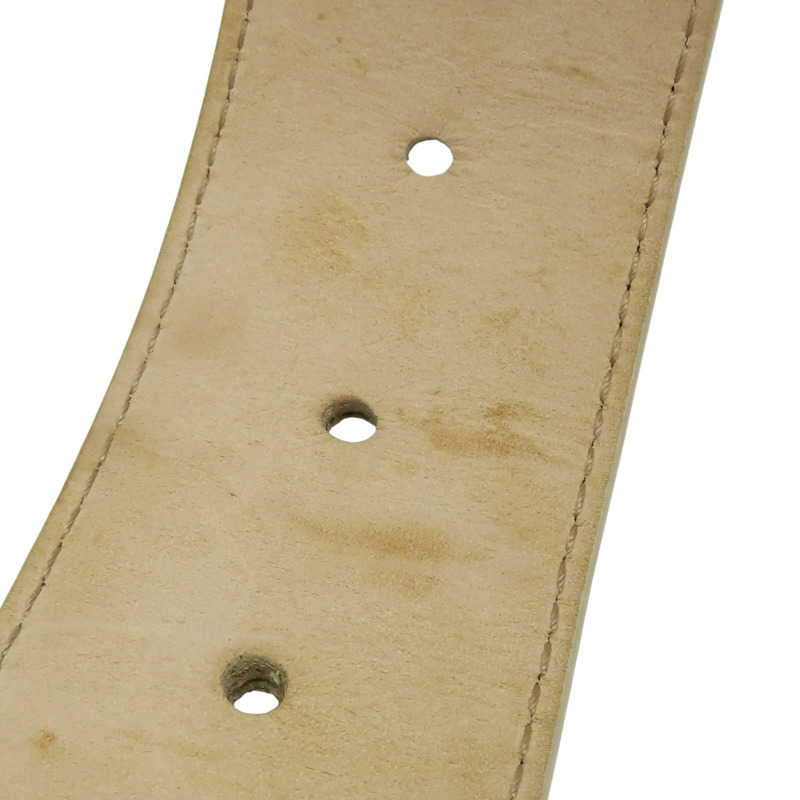 白色 棋盤格帆布 Initiales 皮帶 85CM【LOUIS VUITTON LV 路易威登】 M9609V-8