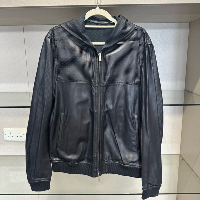 Fendi芬迪透气帽衫皮衣外套-0