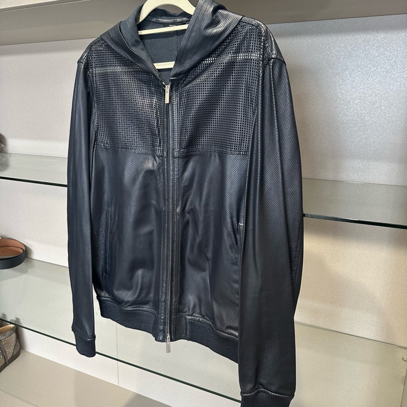 Fendi芬迪透气帽衫皮衣外套-2