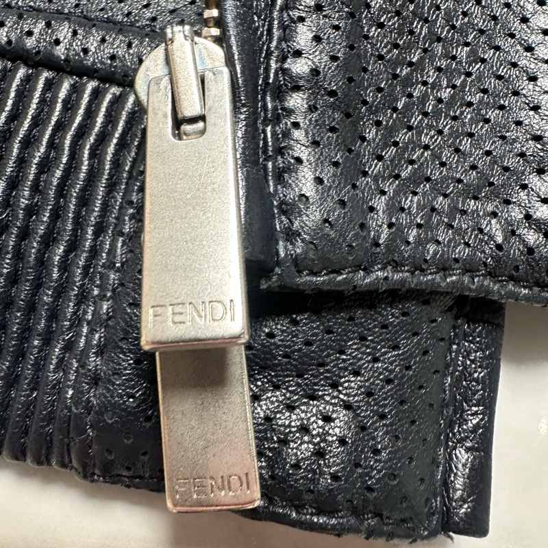 Fendi芬迪透气帽衫皮衣外套-7