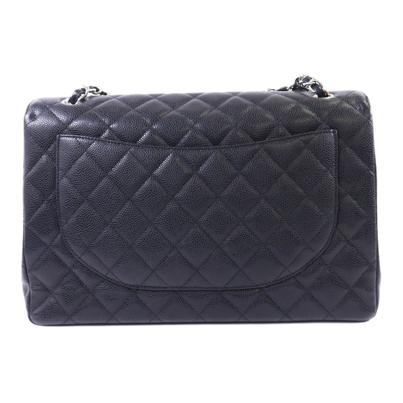 CHANEL 牛皮皮革Classic Maxi銀扣鏈帶肩背袋-1