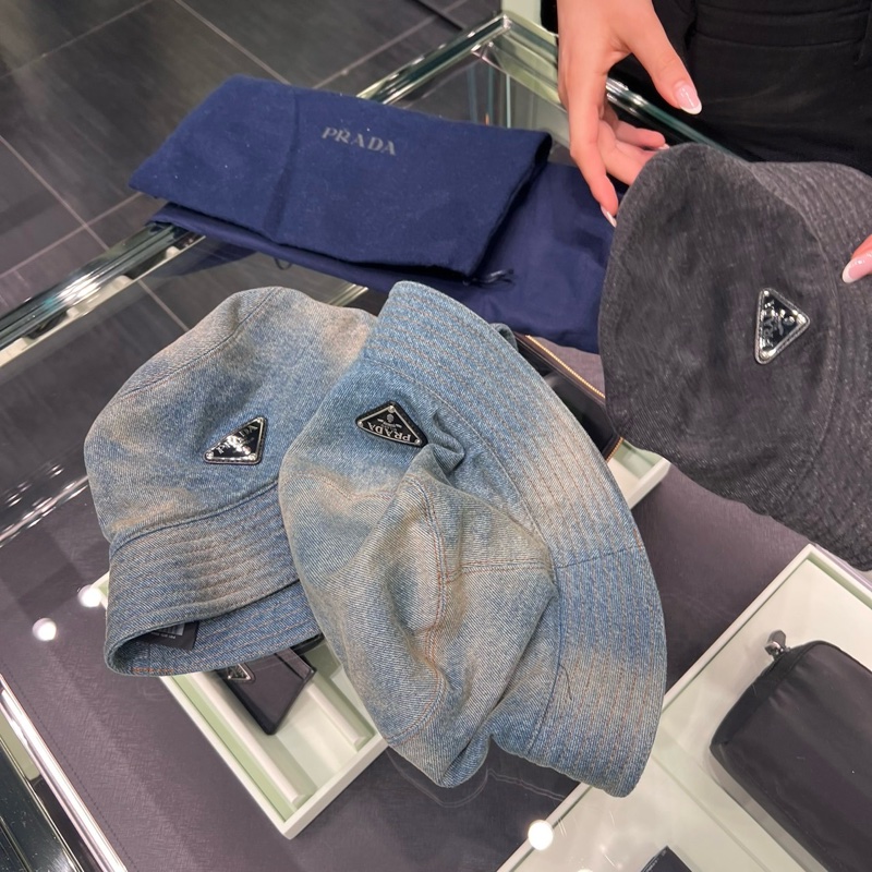 Prada 丹寧漁夫帽-1