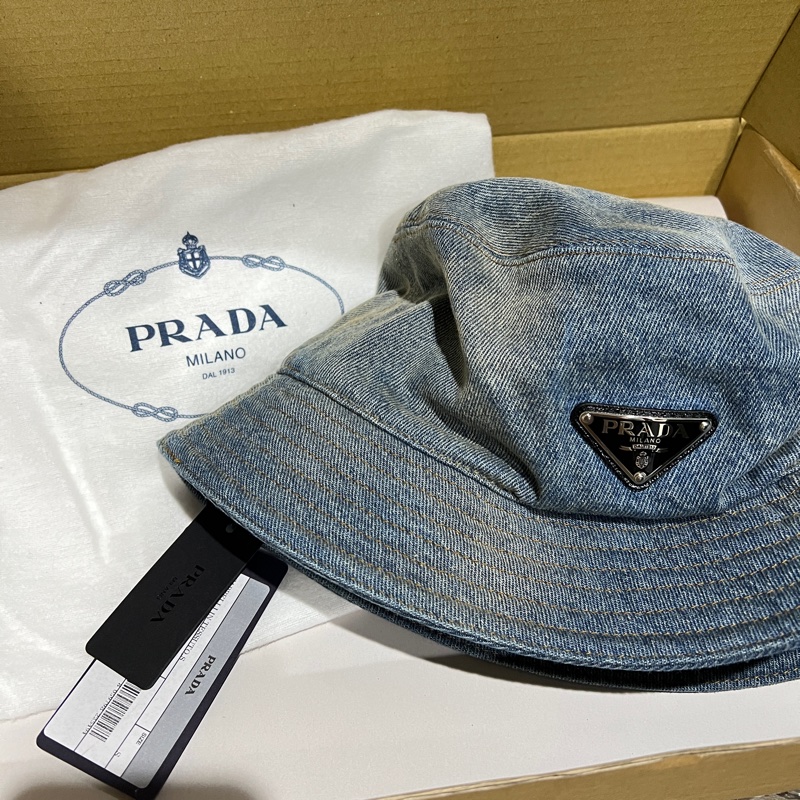 Prada 丹寧漁夫帽-4