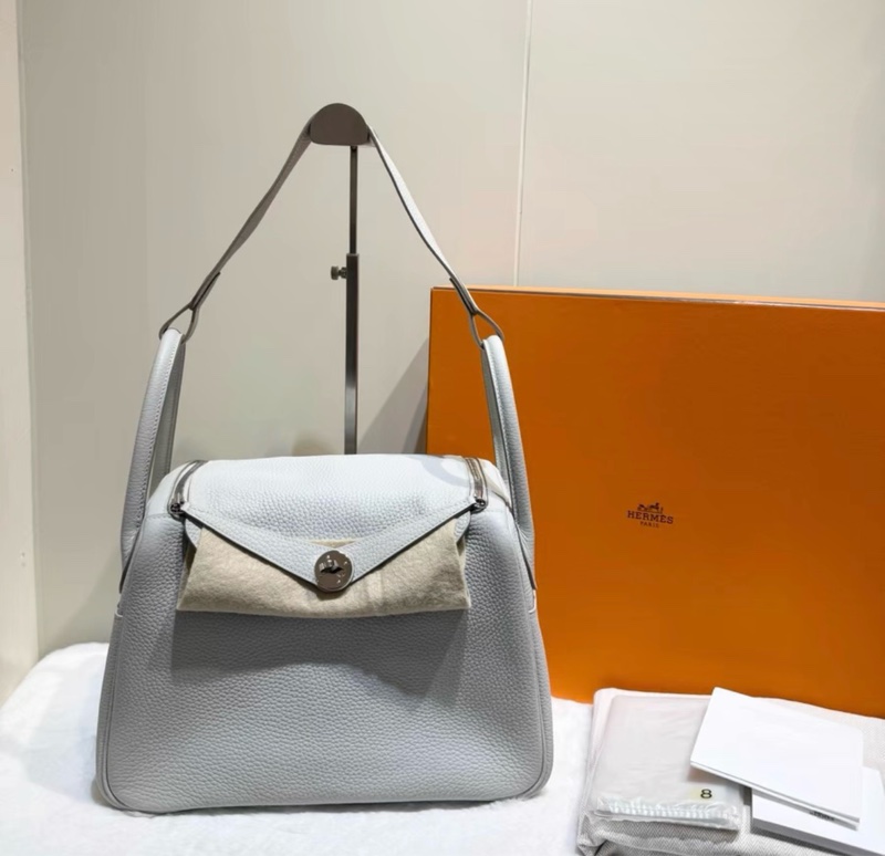 Hermes Lindy30愛馬仕珍珠灰銀扣 超仙的顏色 99好成色 Y刻tc皮-0