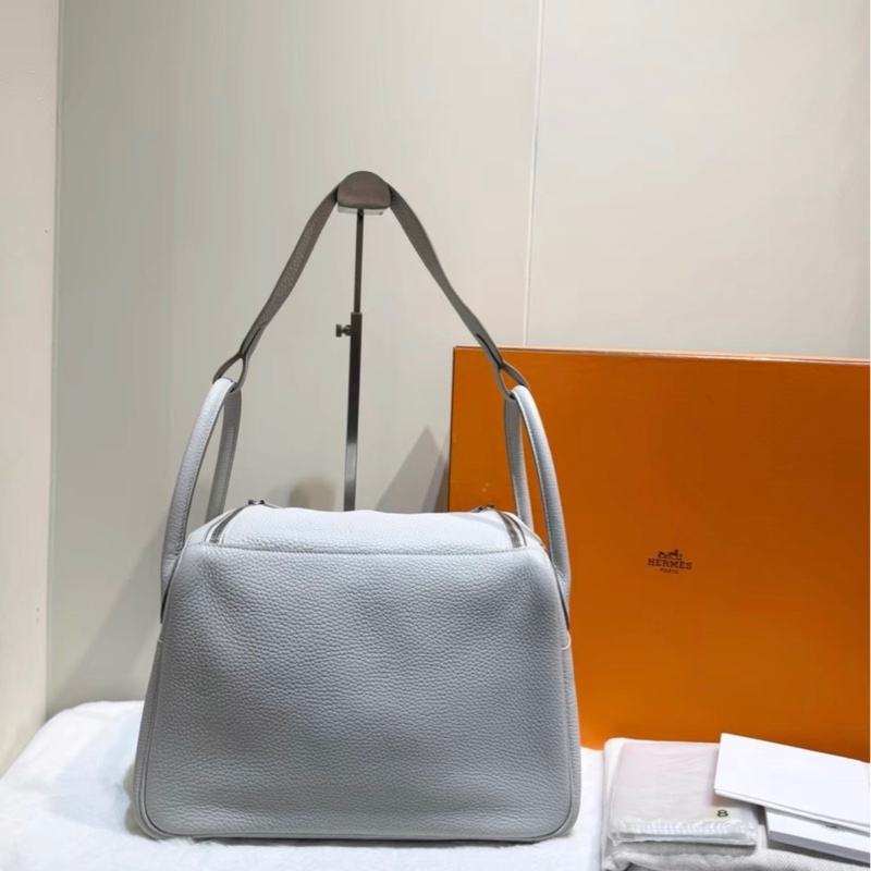 Hermes Lindy30愛馬仕珍珠灰銀扣 超仙的顏色 99好成色 Y刻tc皮-1