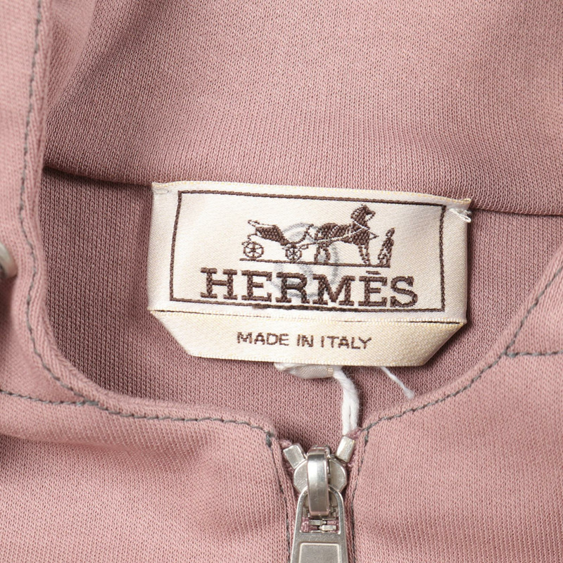 愛馬仕 Voile H 連帽衛衣 #M 純棉粉紅二手男款-2