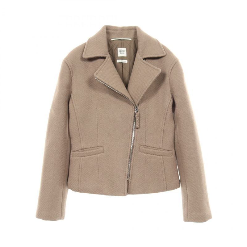 愛馬仕 (HERMES) 34 號羊絨灰色女士騎行夾克外套-0