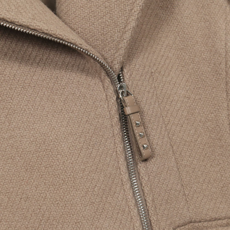 愛馬仕 (HERMES) 34 號羊絨灰色女士騎行夾克外套-5