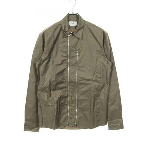 愛馬仕尼龍外套襯衫 Blouson 14 1/2 37 棉卡其色 二手 男款