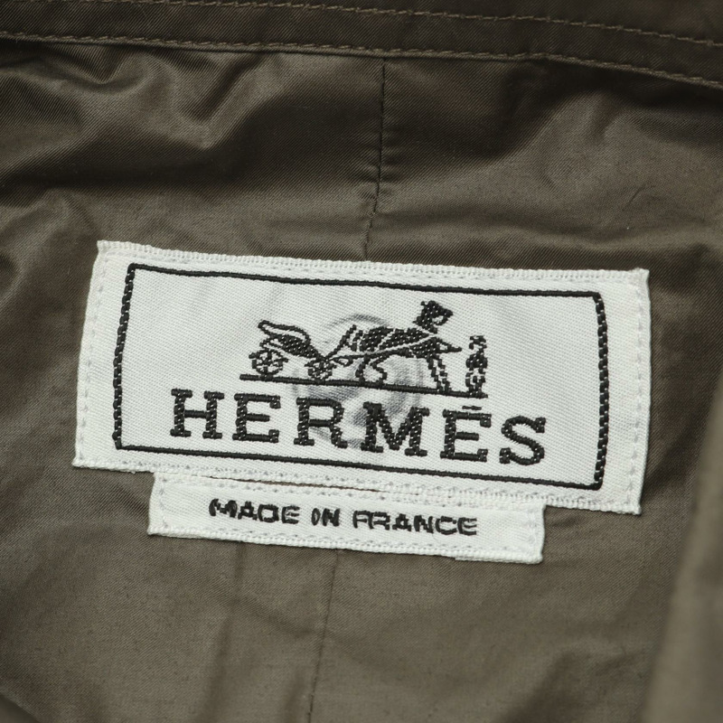 愛馬仕尼龍外套襯衫 Blouson 14 1/2 37 棉卡其色 二手 男款-2