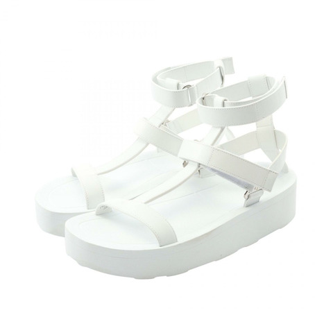 愛馬仕 Enid 涼鞋 #39 白色真皮二手女鞋