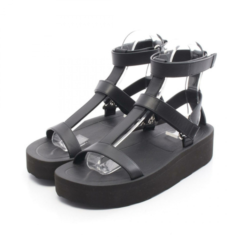 愛馬仕 Enid 女士涼鞋，尺寸 39.5，黑色真皮，二手女款