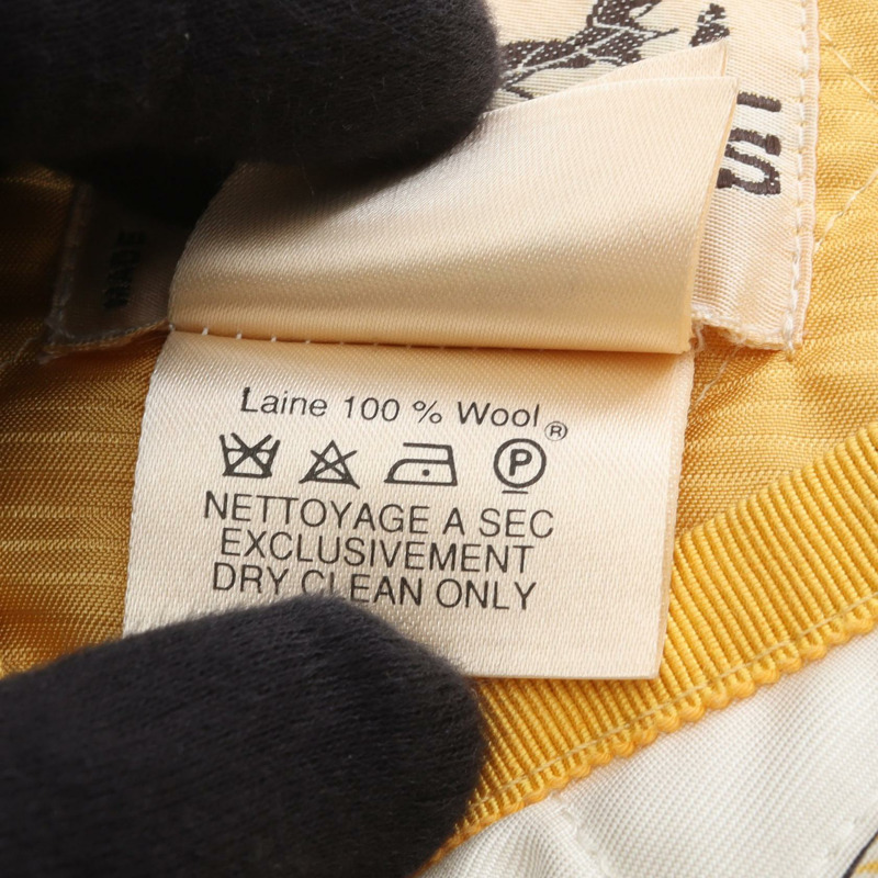 愛馬仕絎縫短版夾克 #36 醋酸纖維 白色 黃色 二手 女款-4