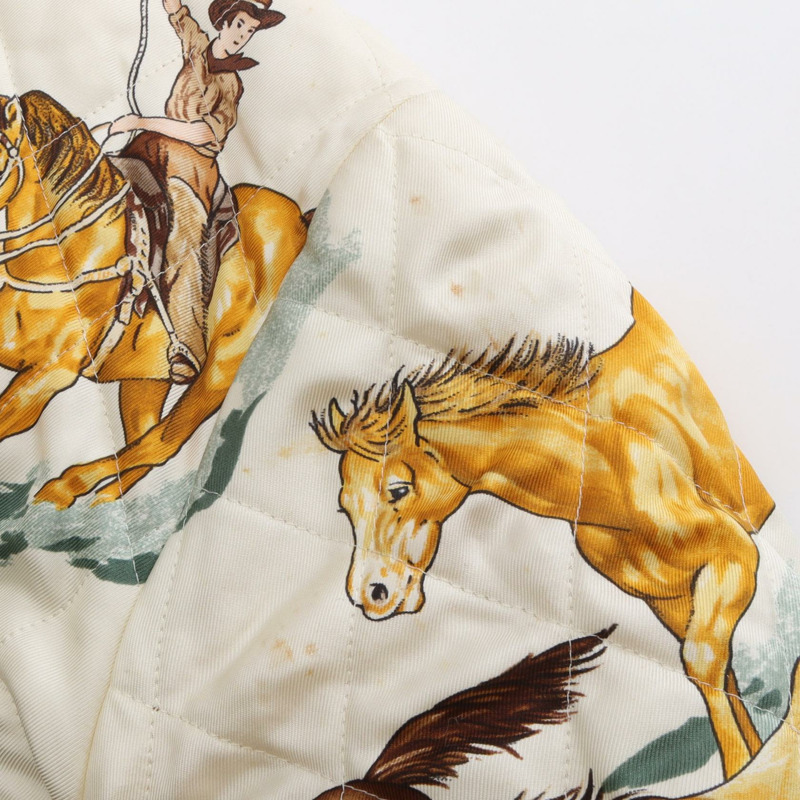 愛馬仕絎縫短版夾克 #36 醋酸纖維 白色 黃色 二手 女款-5