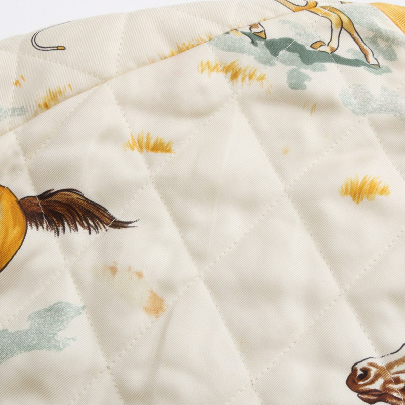 愛馬仕絎縫短版夾克 #36 醋酸纖維 白色 黃色 二手 女款-7