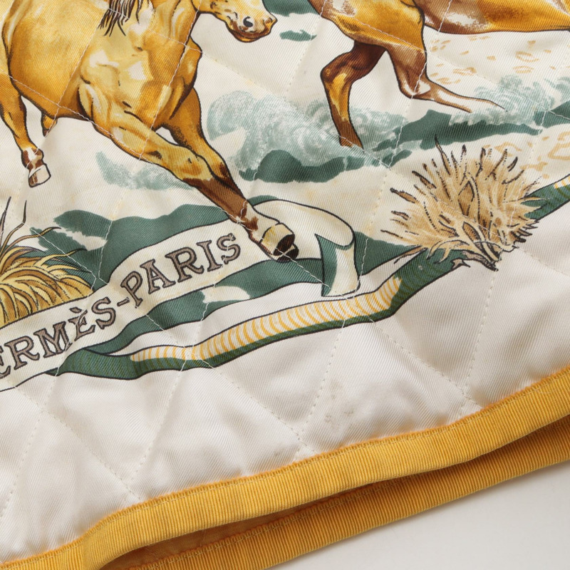 愛馬仕絎縫短版夾克 #36 醋酸纖維 白色 黃色 二手 女款-9