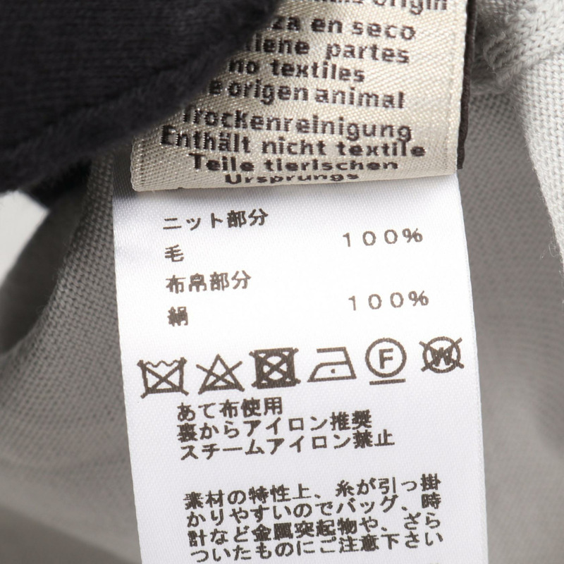 愛馬仕亨利領針織毛衣 #S 羊毛絲灰色二手男款-4