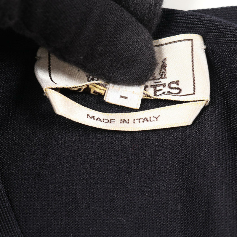 愛馬仕男士真絲開襟針織衫 #M 藏藍色 二手-3