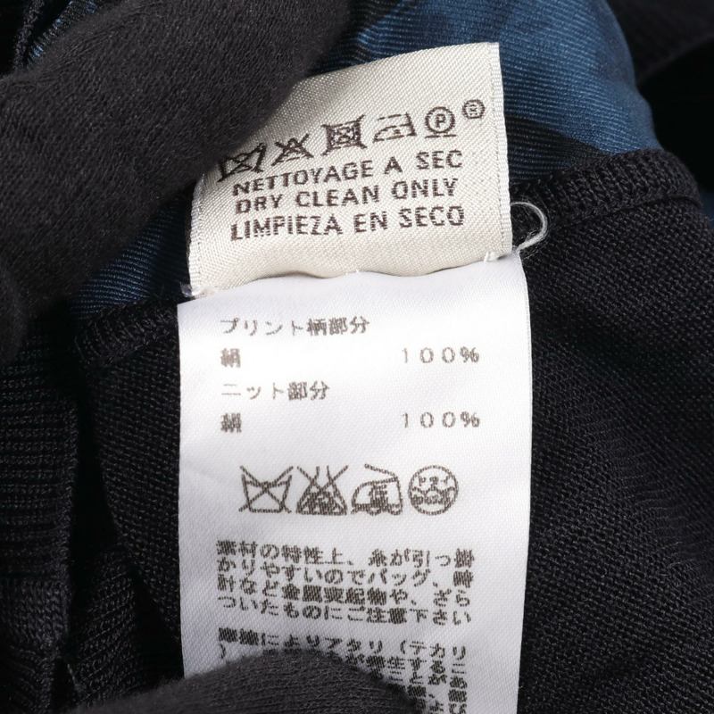 愛馬仕男士真絲開襟針織衫 #M 藏藍色 二手-4