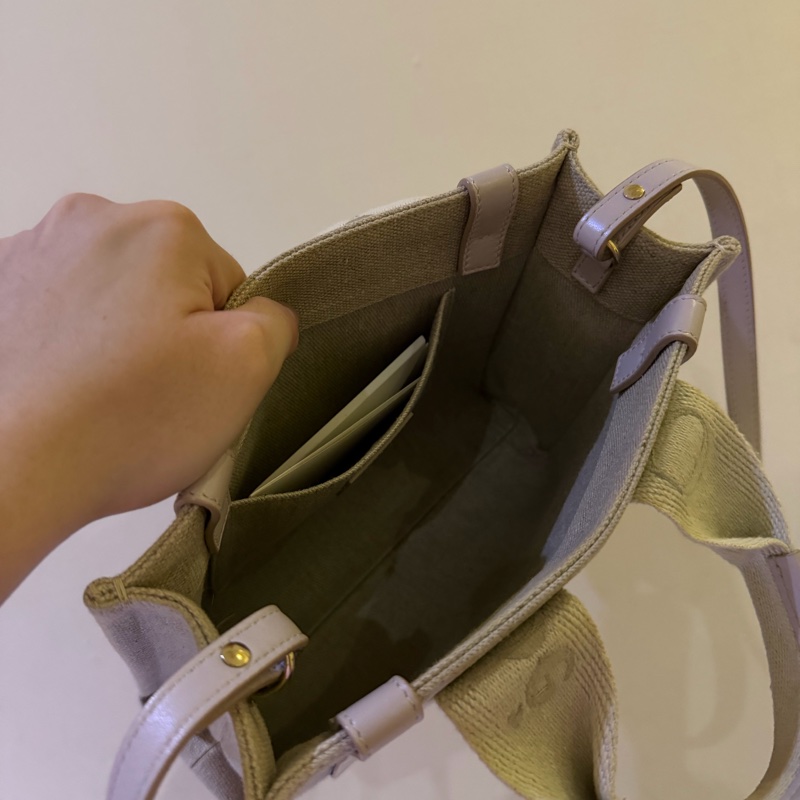 chloe woody tote bag 小號帆布包 帆布托特包 粉色刺繡款-2