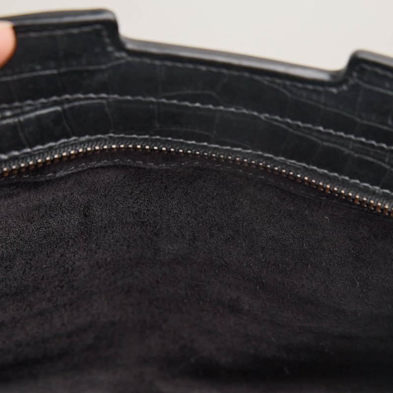 二手YSL cabas so black鱷魚壓紋小號醫生包-20