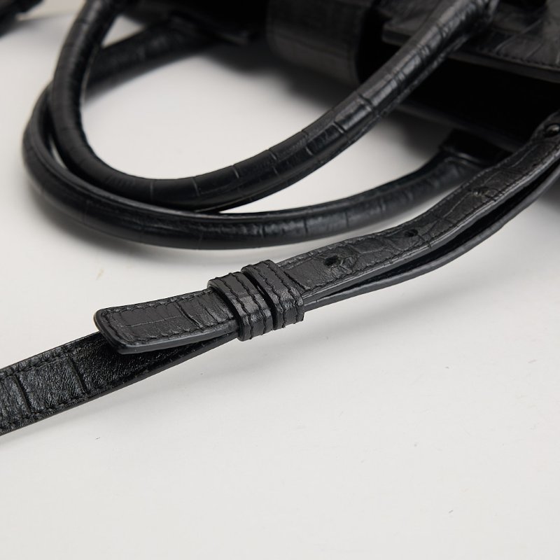 二手YSL cabas so black鱷魚壓紋小號醫生包-22