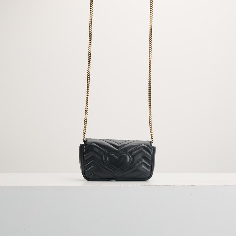 二手Gucci marmont supermini 黑金-1