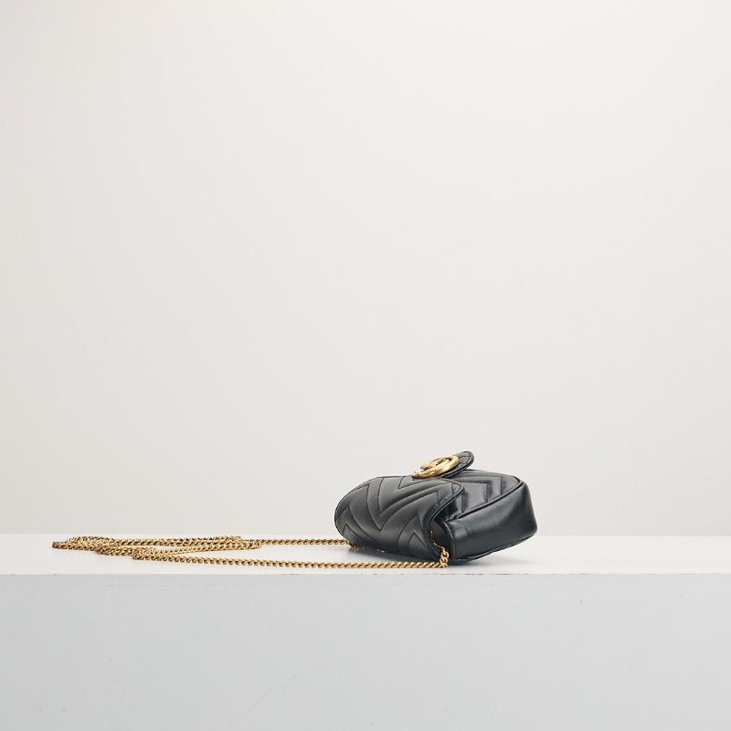 二手Gucci marmont supermini 黑金-2