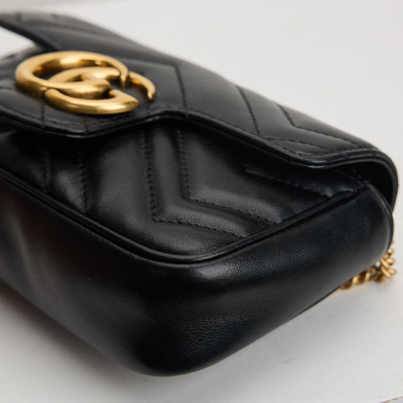 二手Gucci marmont supermini 黑金-5