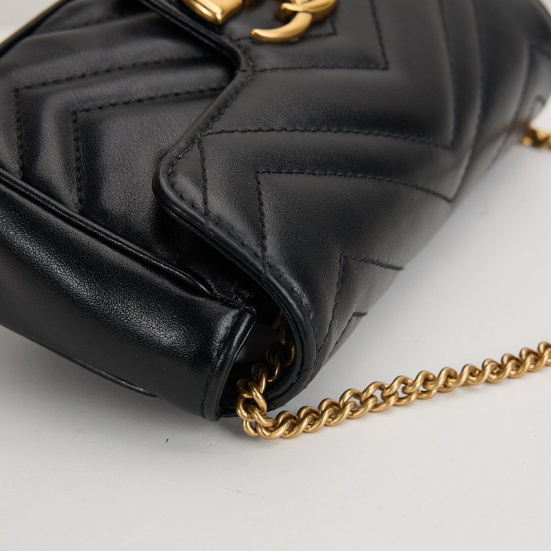 二手Gucci marmont supermini 黑金-6