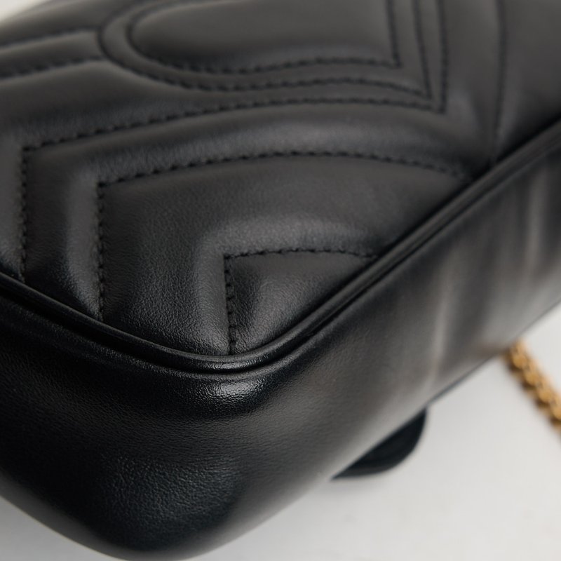 二手Gucci marmont supermini 黑金-7