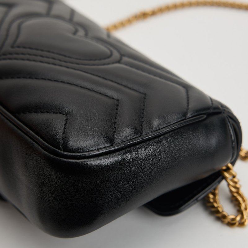 二手Gucci marmont supermini 黑金-8
