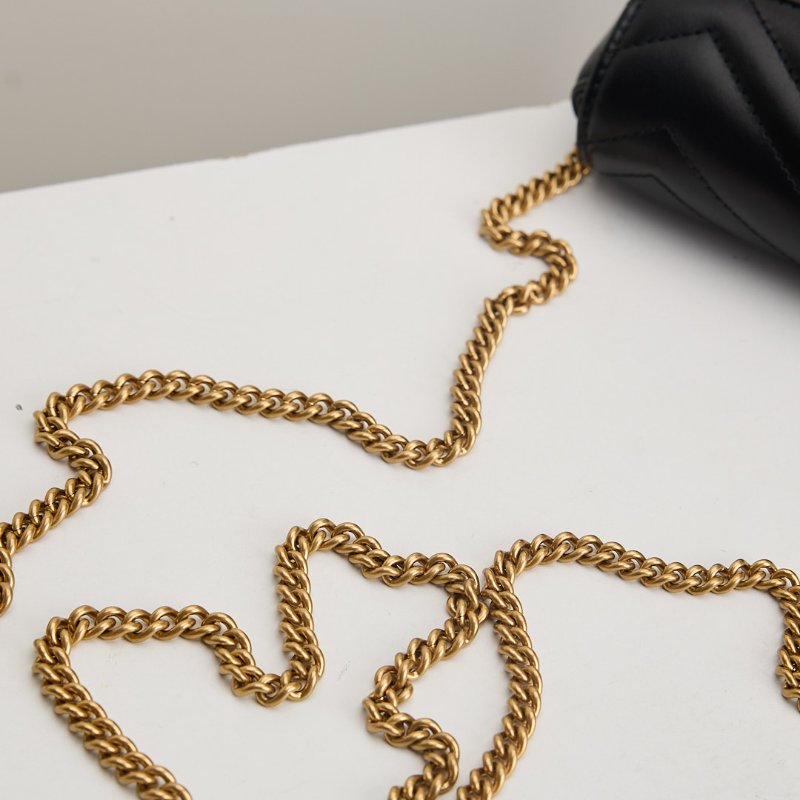 二手Gucci marmont supermini 黑金-10