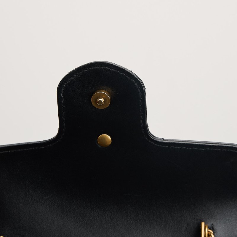 二手Gucci marmont supermini 黑金-11