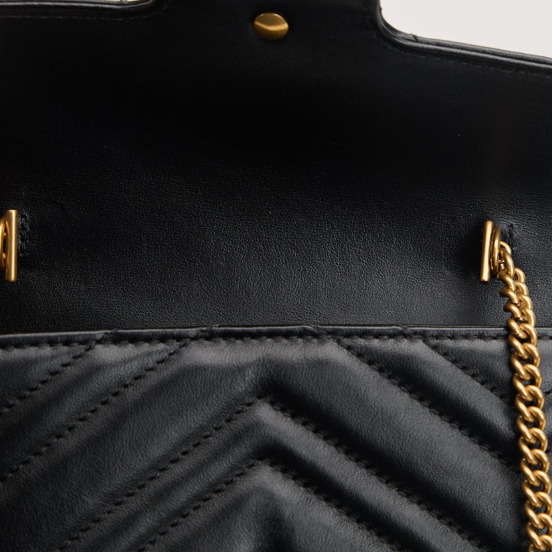 二手Gucci marmont supermini 黑金-12