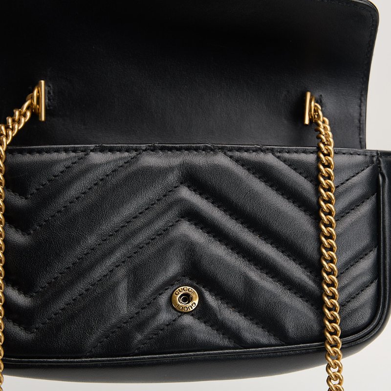 二手Gucci marmont supermini 黑金-13