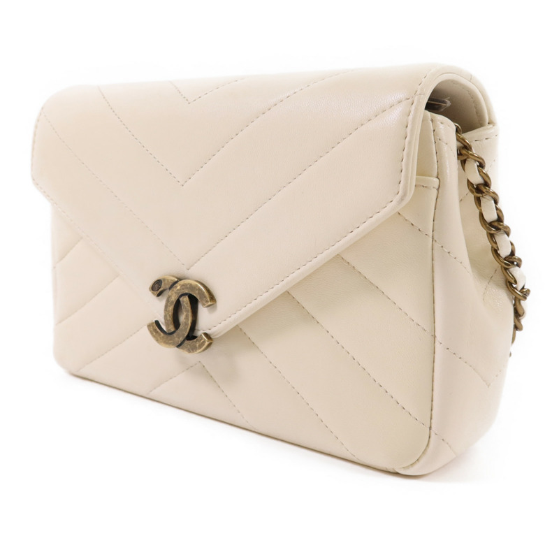 CHANEL 牛皮皮革Chain Shoulder Bag金扣鏈帶肩背袋-2