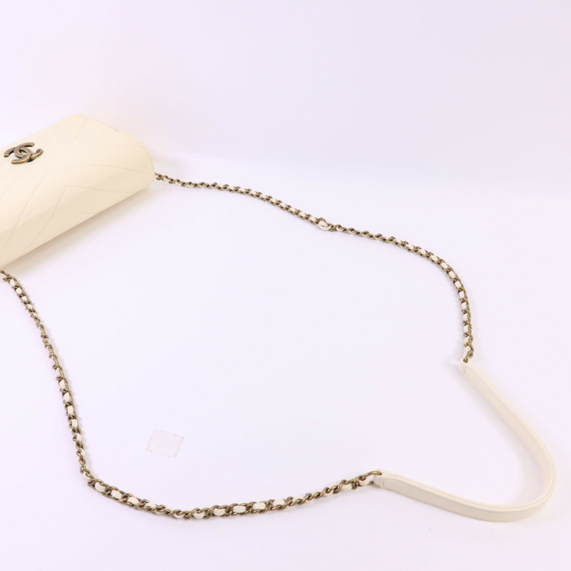 CHANEL 牛皮皮革Chain Shoulder Bag金扣鏈帶肩背袋-4