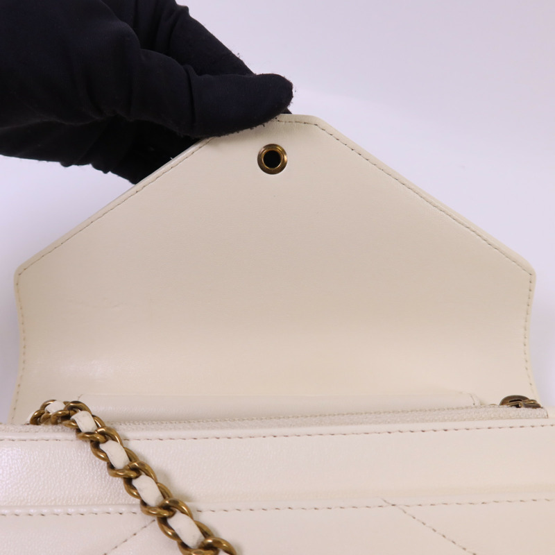 CHANEL 牛皮皮革Chain Shoulder Bag金扣鏈帶肩背袋-18