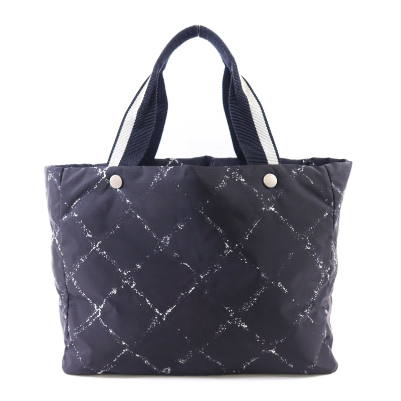CHANEL 尼龍Trabvel Line Tote Bag銀扣手挽袋-0